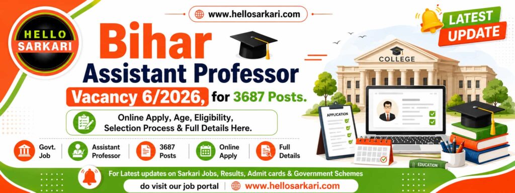 Bihar Assistant Professor Vacancy 2026 BSUSC Contractual Faculty Recruitment Notification